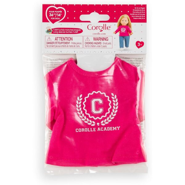T-Shirt Fucsia per Bambole ma Corolle 36 cm, Vestiti Morbidi e Facili da Indossare