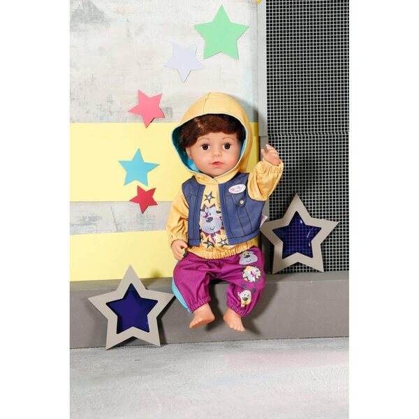Baby Born Outfit con Hoody 43cm Set Bambolekleidung in Lilla e Giallo