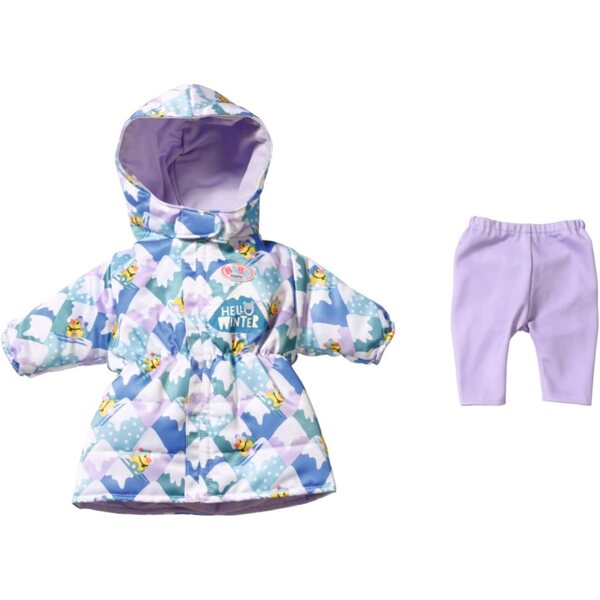 BABY born 4 Stagioni Set Abiti con 2 Vestiti, 4 Pantaloni, Mantella Pioggia e Cappotto Invernale per Bambole 43 cm