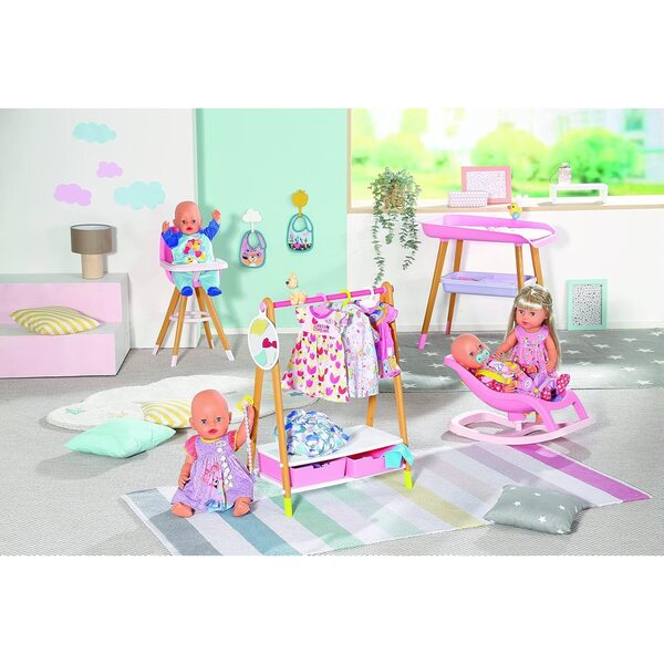 BABY born 4 Stagioni Set Abiti con 2 Vestiti, 4 Pantaloni, Mantella Pioggia e Cappotto Invernale per Bambole 43 cm