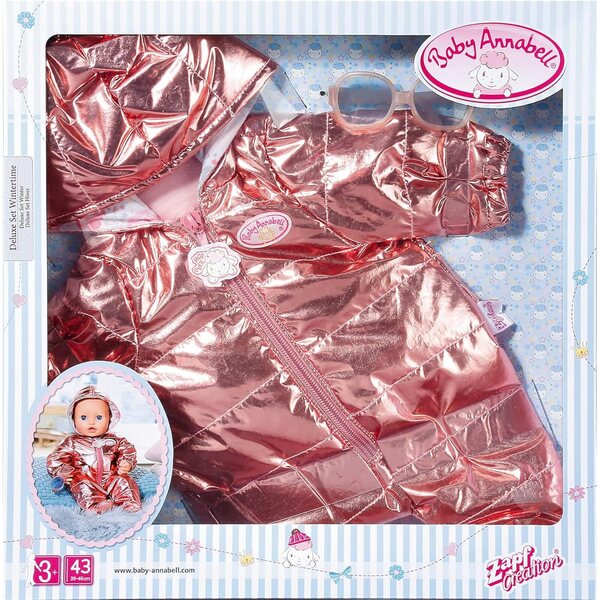 Baby Annabell Set Deluxe Sciarpa da Neve 43 cm con Occhiali da Sole Metallizzato
