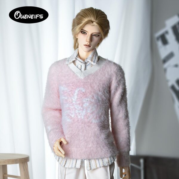 Rosa moderner BJD-Pullover für 1/3 männliche Puppen – Oueneifs exklusiver Pullover