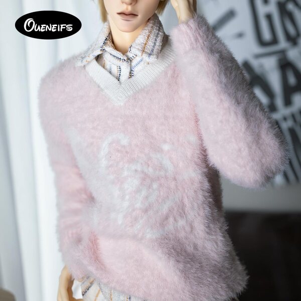 Rosa moderner BJD-Pullover für 1/3 männliche Puppen – Oueneifs exklusiver Pullover