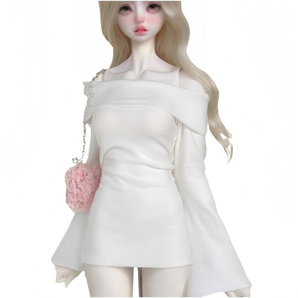 Handgefertigtes AMITD-Kleid für 1/4 BJD-Puppen – elegantes und hochwertiges weißes Kleid