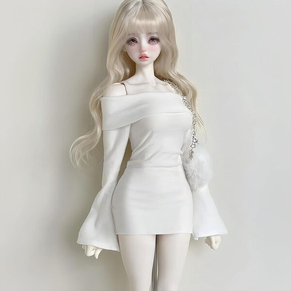 Handgefertigtes AMITD-Kleid für 1/4 BJD-Puppen – elegantes und hochwertiges weißes Kleid