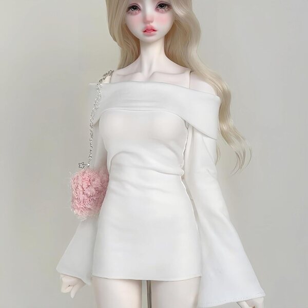 Handgefertigtes AMITD-Kleid für 1/4 BJD-Puppen – elegantes und hochwertiges weißes Kleid