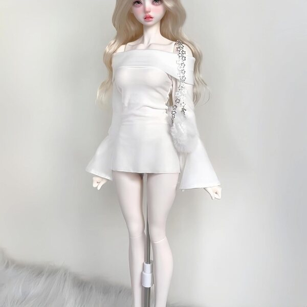 Handgefertigtes AMITD-Kleid für 1/4 BJD-Puppen – elegantes und hochwertiges weißes Kleid
