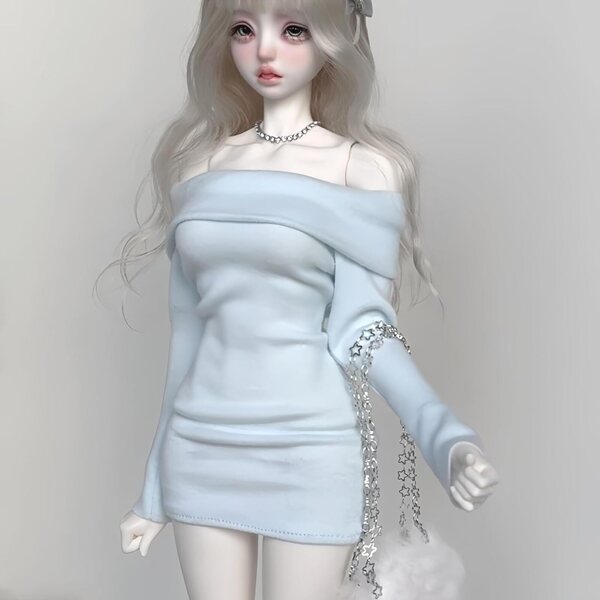 Handgefertigtes AMITD-Kleid für 1/4 BJD-Puppen – elegantes und hochwertiges weißes Kleid