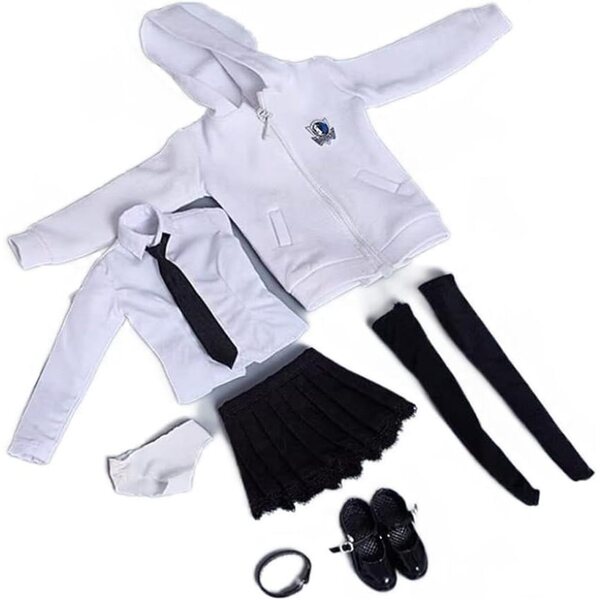 Komplettes Hoodie- und Rock-Set 1/6 für 12-Zoll-Puppen – AMITD Detaillierte Kleidung