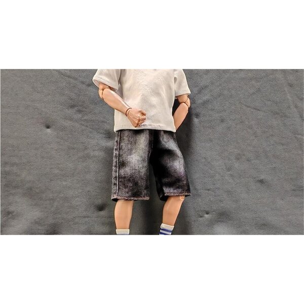 AMITD 1/6 Casual Jeans Shorts für männliche Actionfigur 12 Zoll Schwarz