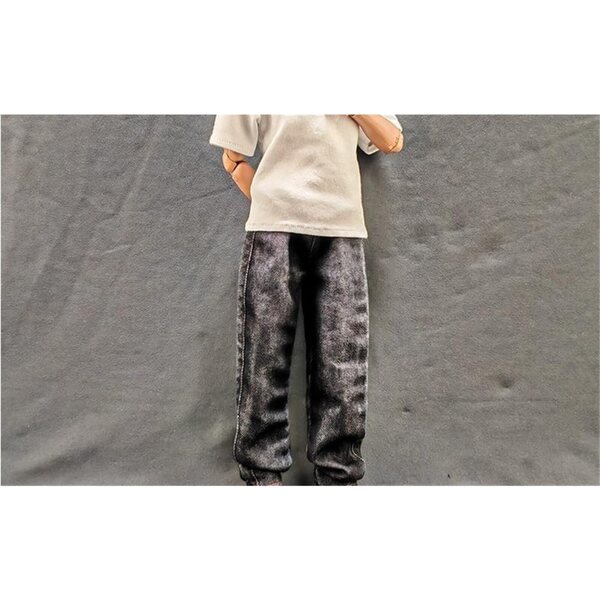 Schwarze Jeans-Jeanshose für 1/6 AMITD-Puppen für 12-Zoll-Actionfiguren
