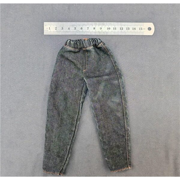 Schwarze Jeans-Jeanshose für 1/6 AMITD-Puppen für 12-Zoll-Actionfiguren