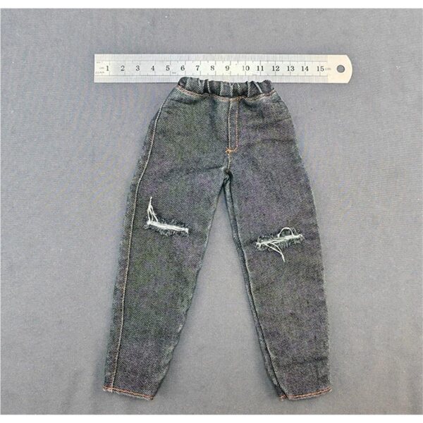 1/6 Denim-Jeanshose für 12-Zoll-Actionfiguren – Schwarz