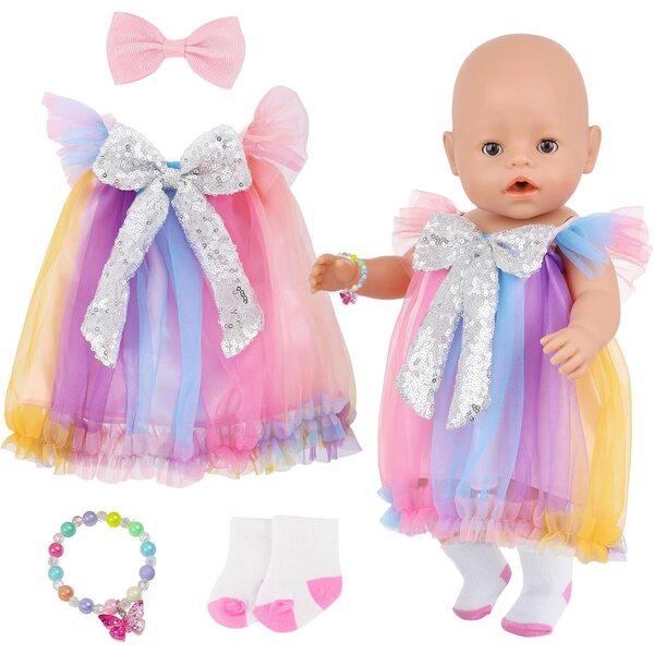 Gonna per bambole con fantasia farfalle | Xerteam elegante e colorata