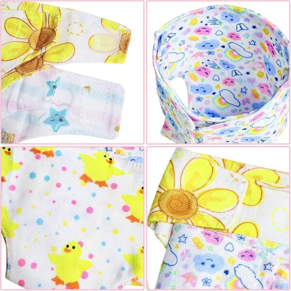 Xerteam Set mit 8 Zubehörteilen für Puppen: 4 Windeln + 4 Paar Socken für Puppen 35–45 cm