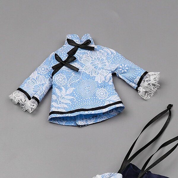 Abbigliamento per bambole 30 cm Keuyeo con vestito e cappello in stoffa rosso o blu