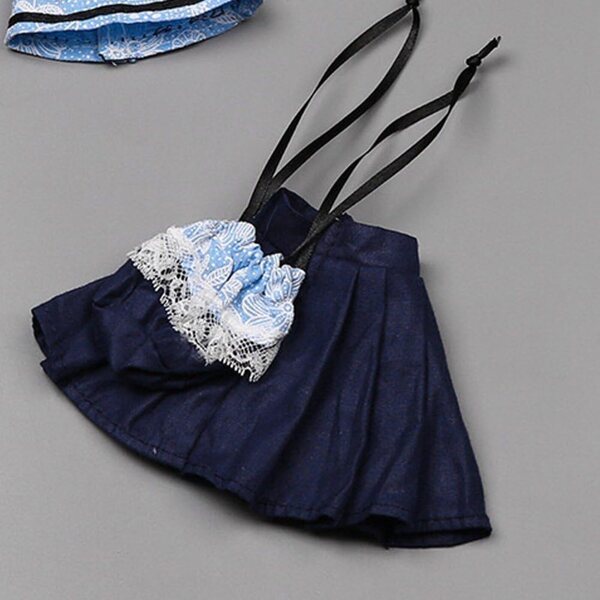 Abbigliamento per bambole 30 cm Keuyeo con vestito e cappello in stoffa rosso o blu
