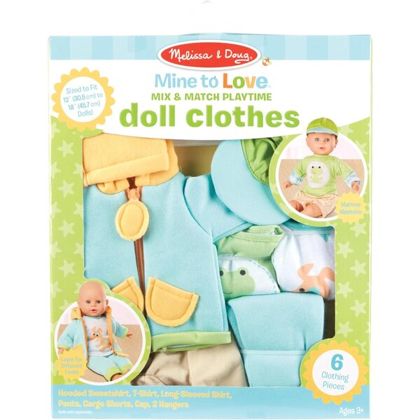 Melissa & Doug Mix & Match Puppenkleidungsset, 6-teilig, 30,5–45,7 cm