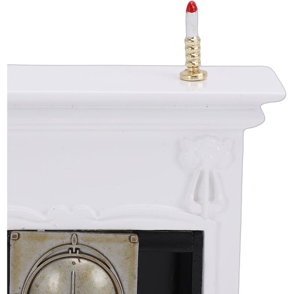 Caminetto in Miniatura 1:12 per Casa delle Bambole con Accessori Decorativi in Legno e Metallo