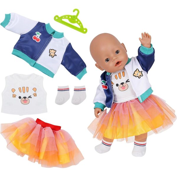 Abbigliamento per bambole 35-43 cm: giacca tigre e gonna in tulle Atomvia