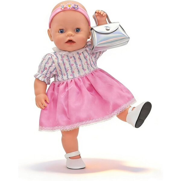 Bekleidungsset für Puppen 35-45 cm mit Kleid, Schuhen, Tasche und Accessoires