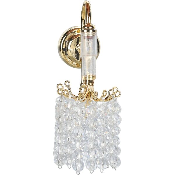 Lampada decorativa per casa delle bambole in miniatura metallo e perline acriliche