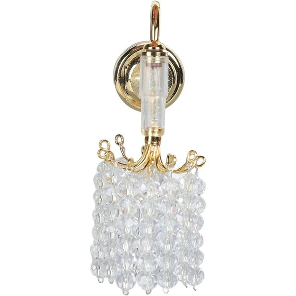 Lampada decorativa per casa delle bambole in miniatura metallo e perline acriliche
