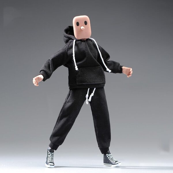 1/12 Herrenbekleidung für Actionfigur 6 Zoll AMITD Sweatshirt und Hose Schwarz