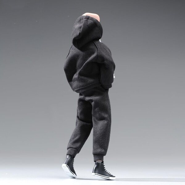 1/12 Herrenbekleidung für Actionfigur 6 Zoll AMITD Sweatshirt und Hose Schwarz