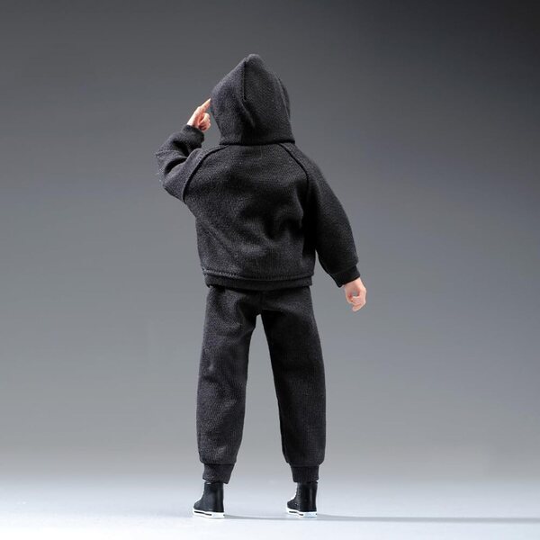 1/12 Herrenbekleidung für Actionfigur 6 Zoll AMITD Sweatshirt und Hose Schwarz
