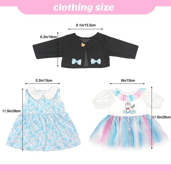 Set 3 Completi Abbigliamento per Bambole 71,1 cm UNICORN ELEMENT