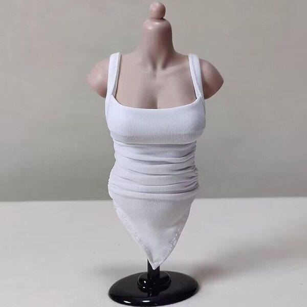 AMITD Gilet T-Shirt 1/6 per Action Figure 12" - Vest Bianco per Bambole 12"