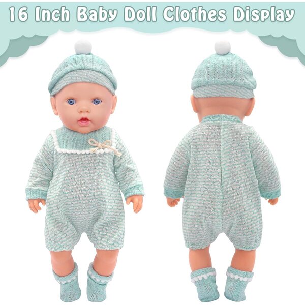 4-teiliges Kleidungsset für Puppen von 14 bis 18 Zoll – Zita Element Baby-Mädchen-Outfit