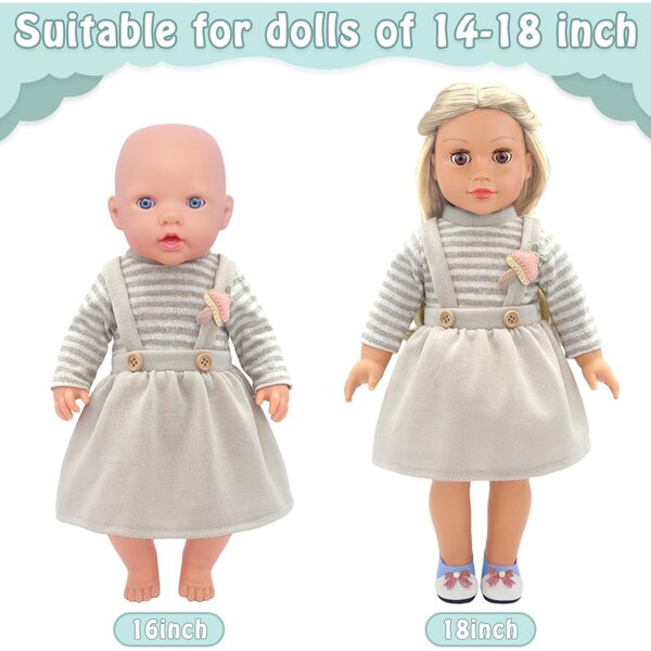 4-teiliges Kleidungsset für Puppen von 14 bis 18 Zoll – Zita Element Baby-Mädchen-Outfit