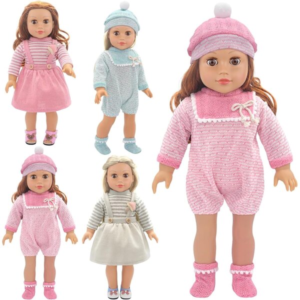 4-teiliges Kleidungsset für Puppen von 14 bis 18 Zoll – Zita Element Baby-Mädchen-Outfit