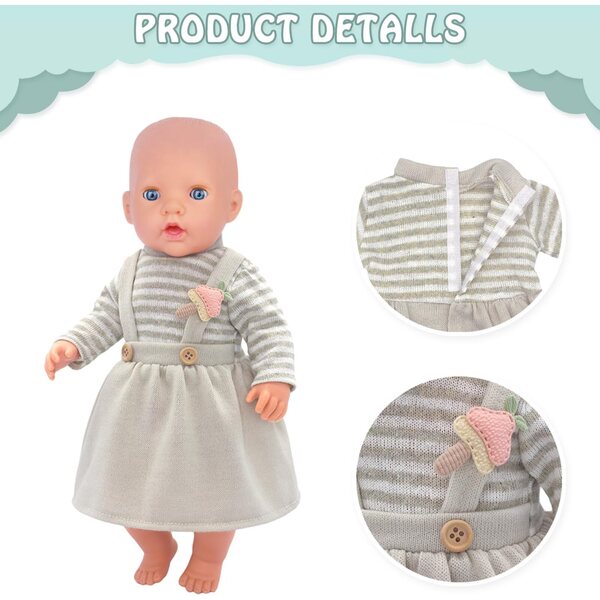 4-teiliges Kleidungsset für Puppen von 14 bis 18 Zoll – Zita Element Baby-Mädchen-Outfit