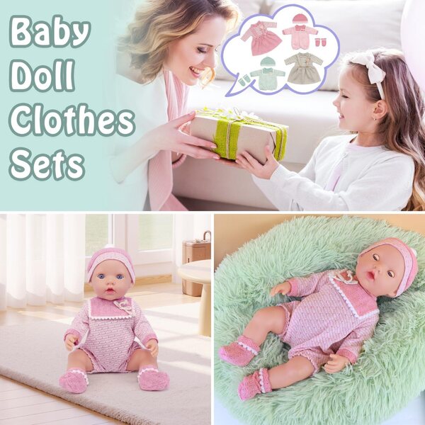 4-teiliges Kleidungsset für Puppen von 14 bis 18 Zoll – Zita Element Baby-Mädchen-Outfit