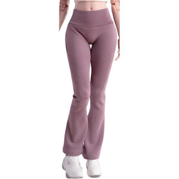 1/6 AMITD Damen-Yoga-Kleidungsset, violette Stretchhose und graue Jacke