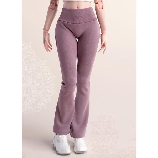 1/6 AMITD Damen-Yoga-Kleidungsset, violette Stretchhose und graue Jacke