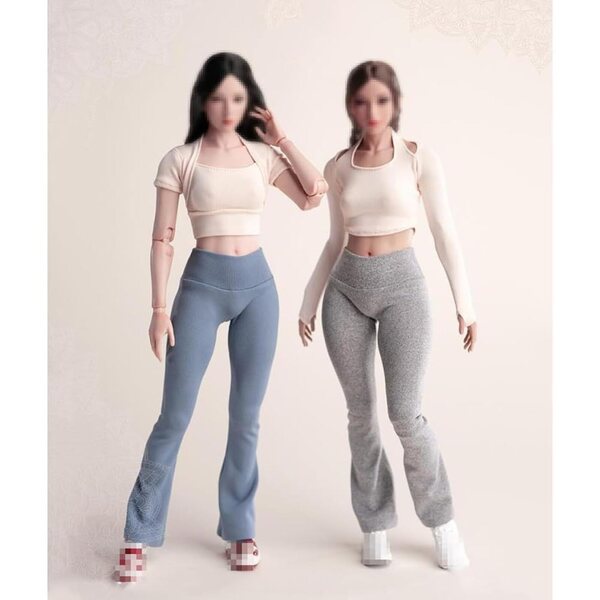 AMITD 1/6 blaue Yoga-Hose, weibliches Kleidungsset für 12-Zoll-Actionfiguren