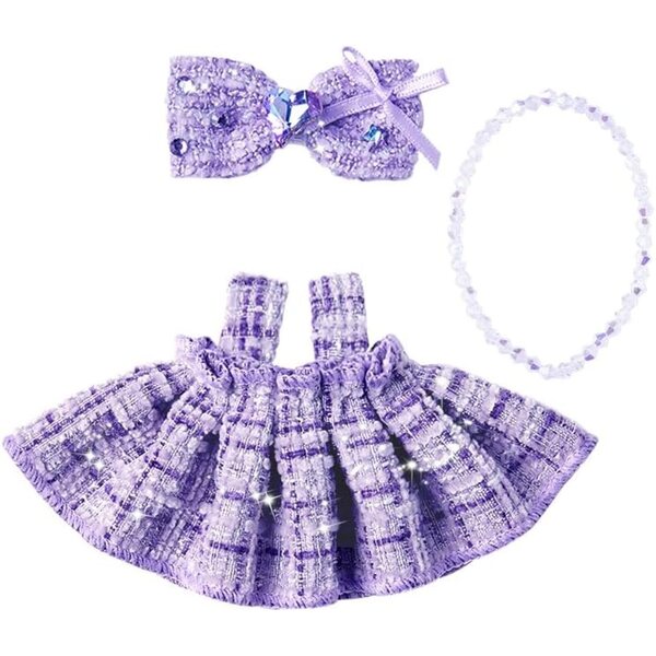 Abito per Bambole 17cm Keckensr – Outfit 3 pezzi Viola con Dettagli Eleganti