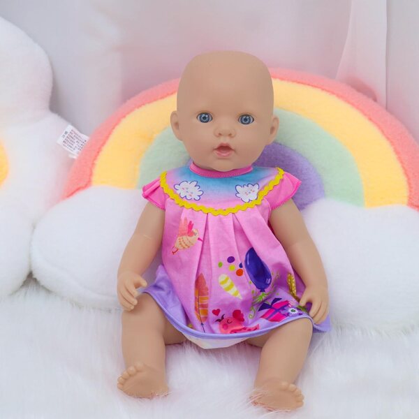 Set 4 Pezzi Vestiti per Bambole Neonate 33-40,6 cm con Gonne, Pantaloni e Body