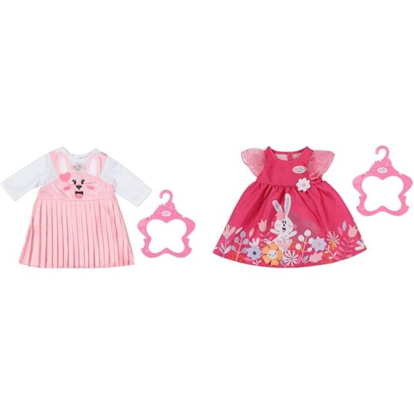 Baby Born Kleider 43 cm: Häschenkleid und Blumenkleid mit einzigartigen Details für Puppen