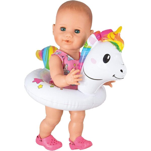 Heless Set Nuoto e Abito Einhorn Henri per Bambole 35-45 cm con Costume e Accessori