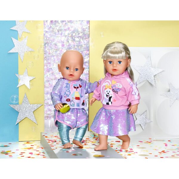BABY Born Fashion: Outfit unico con paillettes e dettagli per bambole 43 cm
