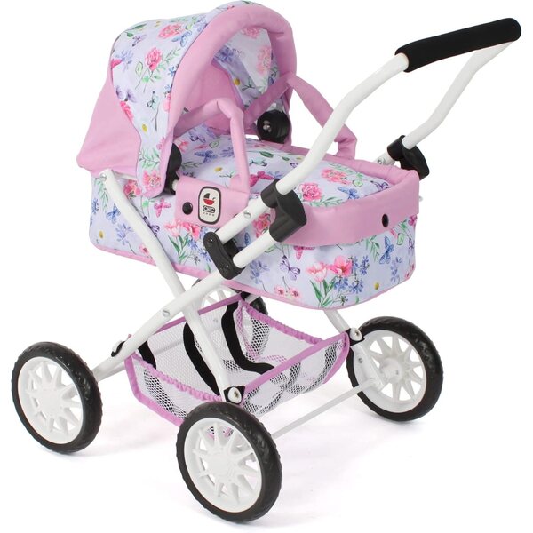 Bayer Chic 2000 Bambolewagen Smarty rosa per bambine da 2 anni, con borsa e ombrellino