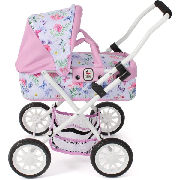 Bayer Chic 2000 Bambolewagen Smarty rosa per bambine da 2 anni, con borsa e ombrellino