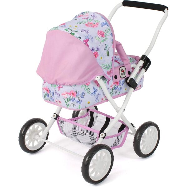 Bayer Chic 2000 Bambolewagen Smarty rosa per bambine da 2 anni, con borsa e ombrellino