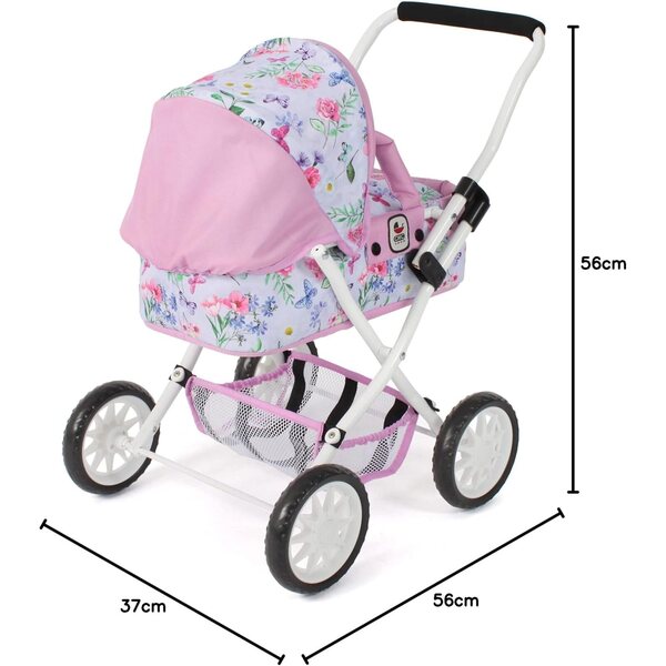 Bayer Chic 2000 Bambolewagen Smarty rosa per bambine da 2 anni, con borsa e ombrellino
