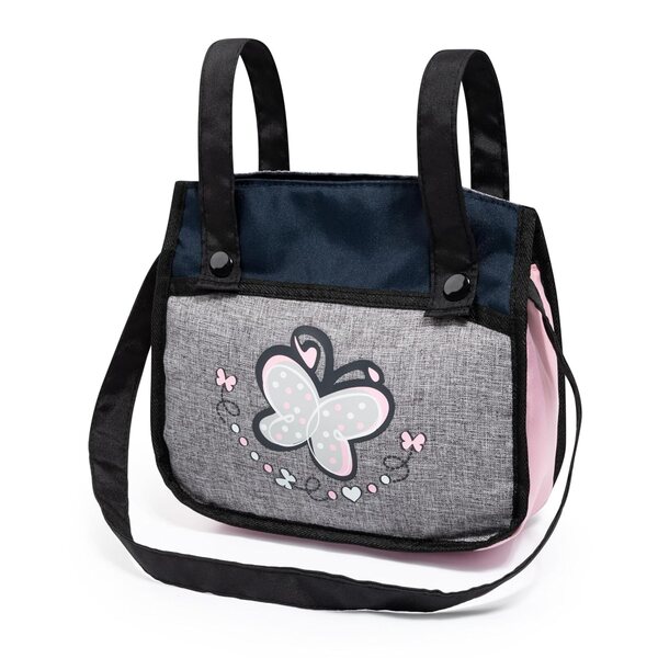 Bayer Design Neo Vario Bambolewagen grigio/blu 52cm con manico regolabile e borsa inclusa
